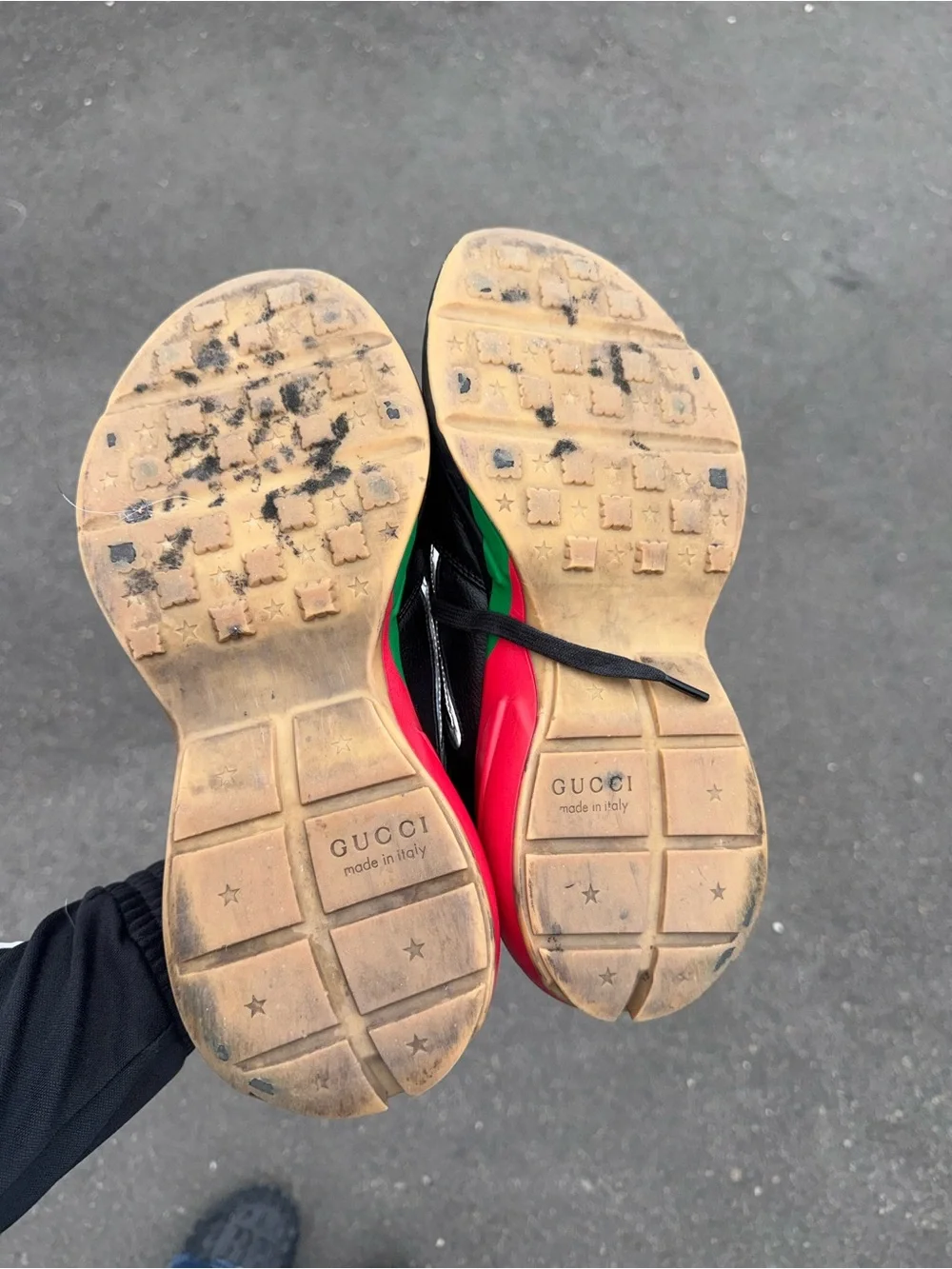 Gucci Rython Leather Mesh Sneakers
